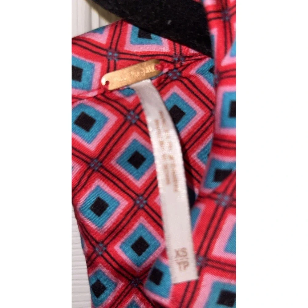 Free People It Takes Two Mini Dress Women Size XS Open Back Wrap Skater Pink Red